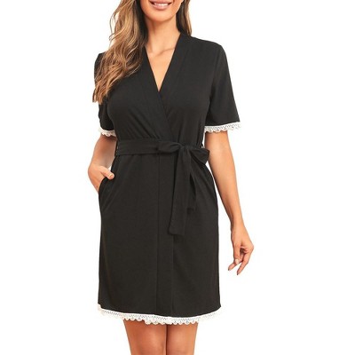 Women's Robe Lightweight Soft Bathrobe Sleepwear Ladies Loungewear with Pockets