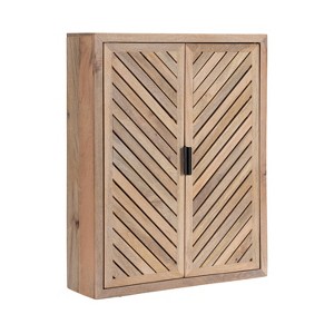 Kate & Laurel All Things Decor Mezzeta Tall 2 Door Bath Cabinet Natural - 1 of 4