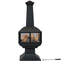 Steel Wood Burning Chiminea Black Sunnydaze Decor Target