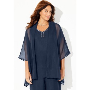 Catherines Women's Plus Size Ritzy Cardigan & Tank Set - 1 of 4