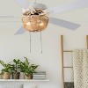 52" 5-Blade LED Rattan Lighted Ceiling Fan Tan: Reversible Motor, Pull Chain - River of Goods - 2 of 4