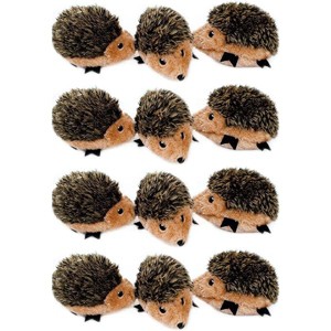 ZippyPaws - Burrows Replacement Miniz Hedgehogs 12-Pack - Plush Refills for Interactive Dog Toys - Hide and Seek Colorful Squeaky Dog Toys - 1 of 1