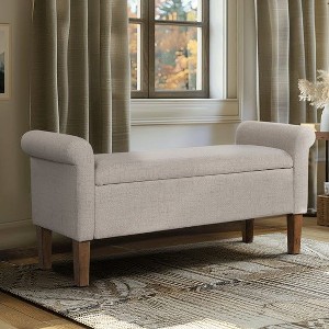 CAVINAS Storage Bench Ottoman with Storage Upholstered Ottoman Bench - 1 of 4