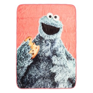 Sesame Street Cookie Monster Red Fleece 45" x 60" Throw Blanket - 1 of 3