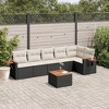 vidaXL 7 Piece Patio Sofa Set with Cushions Black and Cream - With Table - 2 of 4