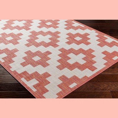 Spivey Global Dark Coral 5'3" x 7' Wool Area Rug