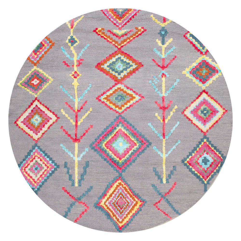 6' Round Hand Tufted Belini Area Rug Gray - nuLOOM