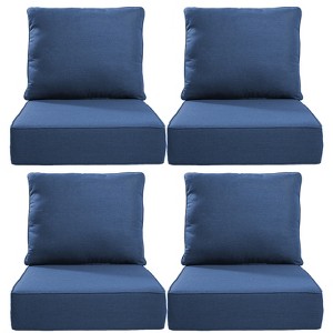 POCASSY 6" Outdoor Cushion Set, 24"x24" Replacement Water Resistant Zippered Cushion for Chairs - 1 of 4