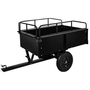 Utility Trailers, 750 Lbs Heavy Duty ATV Trailer with Removable Sides, 15 Cubic Feet ATV Trailer, ATV Dump Trailer for Riding Mowers, Lawn Tractors - 1 of 4