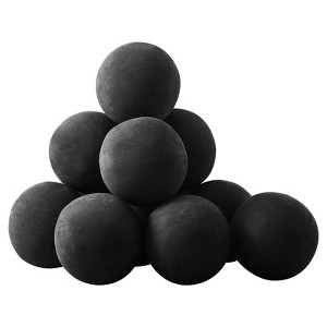 VEVOR Ceramic Fire Balls, 4 Inch 12 Pcs Round Fire Stones, Reusable Lava Rocks Indoor and Outdoor Use, Decorative Fire Pit Rocks for Propane, Black - 1 of 4