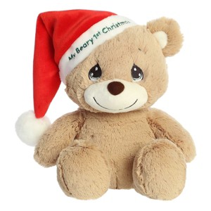 Aurora Medium My Beary 1st Christmas Precious Moments Festive Stuffed Animal Brown 12" - 1 of 4