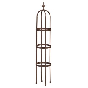 Evergreen Garden 5 ft Metal Garden Obelisk Trellis for Climbing Plants Vines, Clematis & Flowers | Floral Pattern Arch Trellis (Bronze) - 1 of 4