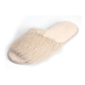 Roxoni Cozy Chic Girls' Fuzzy Slippers – Faux Fur Comfort with Fluffy Hair Top Design - 1 of 4