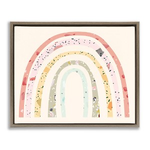 Stupell Industries Children's Abstract Pattern Rainbow Floating Frame Canvas Art, Brown, 31" x 25" - 1 of 4