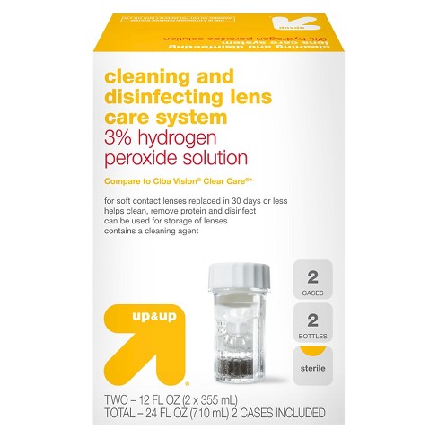 hydrogen peroxide lens cleaner in eye