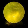 7" Textured Glass Gazing Globe with LED Lights Yellow - Alpine Corporation: Outdoor Decorative Sphere, Patio Accent - 4 of 4