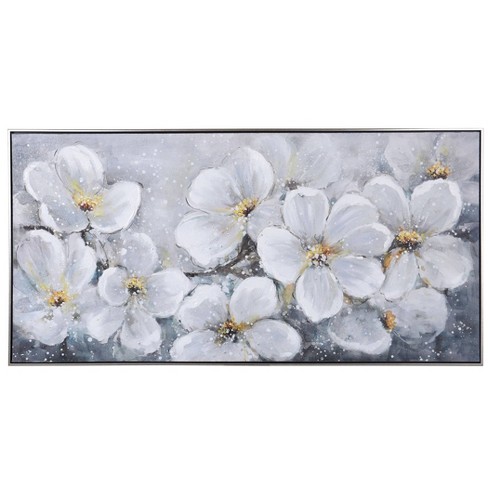 Melting Bloom Hand Embellished Framed Floral Canvas Art Yellow - StyleCraft