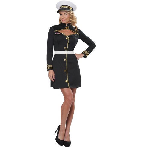 California Costumes Navy Captain Women's Costume (Black), Large