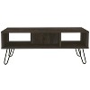 Vynxaria Espresso Coffee Table with Hairpin Legs ¨C Stylish Two-Shelf Design for Modern Living Spaces - 4 of 4