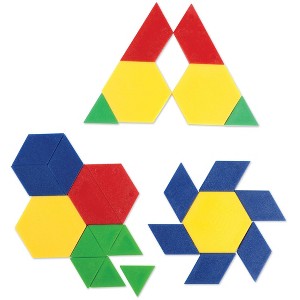 Learning Resources Plastic Pattern Blocks Early Math Concepts Set of 100 Blocks 3plus: Educational Math & Counting Kit for Ages 3+ - 1 of 4