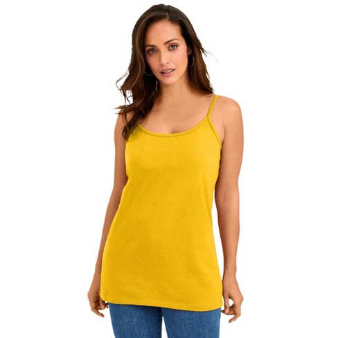 Jessica London Women's Plus Size Cami Top With Adjustable Straps - 26/28,  Yellow : Target