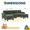 MOONMISS 101" Modular Corduroy Sectional Sofa with Two Ottomans,U Shaped Couch for Living Room,Office - 3 of 4