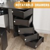 Makeup Vanity With Lighted Mirror, Vanity Desk With Power Strip, Corner Vanity Table With 5 Rotating Drawers - 4 of 4