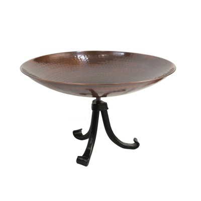 8.5" Wide Burnt Copper Birdbath with Tripod Stand Antique Finish - Achla Designs