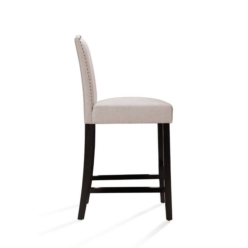 Set of 2 Darren Contemporary Upholstered Counter Height Barstools with Nailhead Trim - Christopher Knight Home, 6 of 13