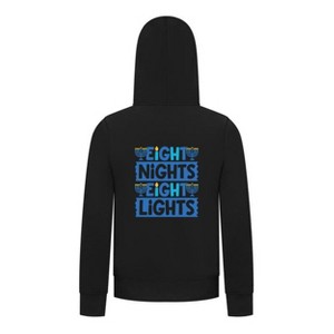 Everyday Kids Hanukkah Collection “Eight Nights Eight Lights” Zip Up Hoodie – Holiday Sweatshirt - 1 of 4