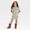 Girls' Sleeveless Denim Shirtdress - Cat & Jack™ Green - 3 of 3