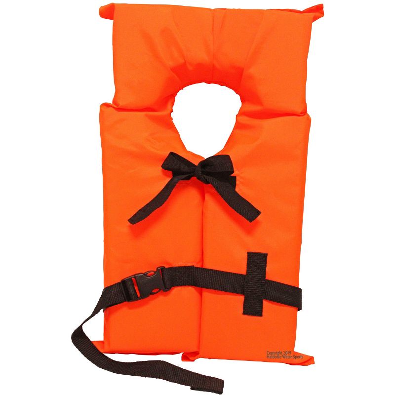 Type II Neon Orange Life Jacket Vest - Adult Universal or Youth Boating PFD, 1 of 2