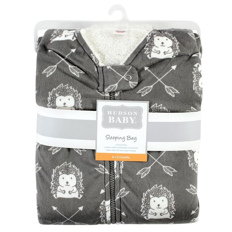 Hudson Baby Unisex Baby Mink with Faux Shearling Inner Sleeping Bag, Sack, Blanket, Hedgehog, 2 of 4