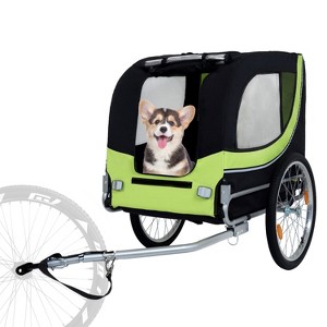 KTMBDW Large Folding Bike Trailer for Dogs–66LB Capacity All-Terrain Pet Carrier, Durable Steel Frame for Cycling, Jogging,Camping, Outdoor Adventures - 1 of 4
