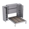KIGFTSOD Murphy Bed, Wooden  Wall Bed with 2 Wardrobe and Storage Shelf - 4 of 4