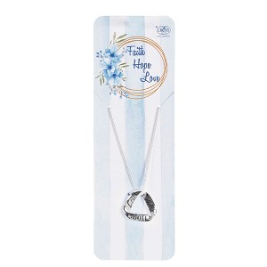 Dicksons Faith Hope Love Mobius Triangle Silver 18 Inch Stainless Steel Necklace On Bookmark Card - 1 of 4