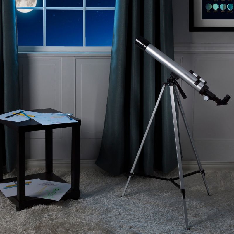 Toy Time 60mm Mirror Refractor Beginner Astronomy Aluminum Telescope With Tripod, 2 of 7