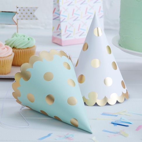 6ct Foiled Polka Dot Party Hats Target