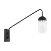 Elegant Lighting Kace 1 light Black and Clear glass wall sconce - 3 of 4