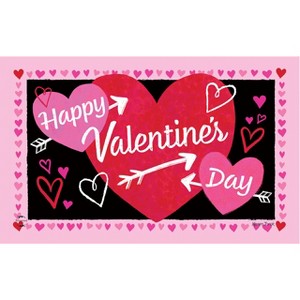 Briarwood Lane Valentine's Doormat 30x18 Indoor Outdoor Cupid's Hearts Doormat - 1 of 4