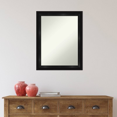 Grand Black Narrow 22" x 28" Non-Beveled Bathroom Vanity Mirror