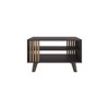 HTUTWOO Rectangular Coffee Table Cocktail Table, 1 Door, 2 Shelves Black Wengue & Natural Oak With Open Storage Shelf For Living Room - 4 of 4