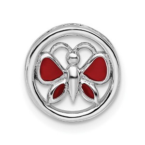 Black Bow Jewelry Sterling Silver Enameled Stackable Small Red Butterfly Slide, 12mm - 1 of 4