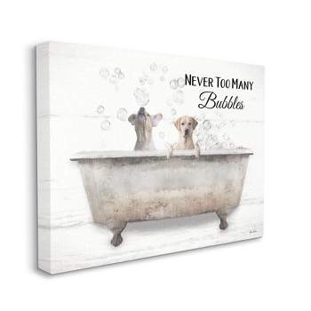 Stupell Industries Never Too Many Bubbles Quote Family Pet Dog Bath