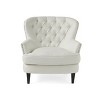 TOAOTBNBO Accent Chair with Tapered Birch Wood Legs, Upholstered Armchair with Soft Cushion Comfy Sofa Chair for Living Room, Ivory - 2 of 4