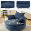 Whisen Corduroy Swivel Round Sofa Chair with Dual-layer Cushion Design and 3 Removable Pillows - 3 of 4