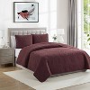 VCNY 3pc Full/Queen Solomun Pinsonic Quilt Bedding Set Maroon: Hypoallergenic, Embroidered, Microfiber - 2 of 4