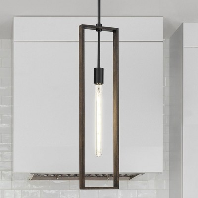 Urban Ambiance Luxury Minimalist Indoor Pendant,  24-3/8''H x 6"W x 6''D,  Matte Black Finish, UHP4913