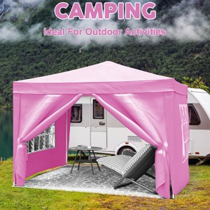 10×10 FT Gazebo, Portable Folding Canopy with Removable Sidewalls, UV-Resistant Gazebo, Gazebo with Weight Bag and Carry Bag-Coolbibila - 1 of 4