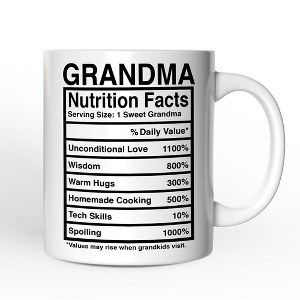 Grandma Nutrition Facts Mug, Birthday Gift (Non-Custom Only)| OrnamentallyYou - 1 of 4